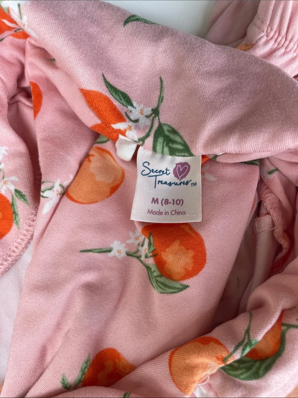 Matching Pajama Set with Orange Fruit Print